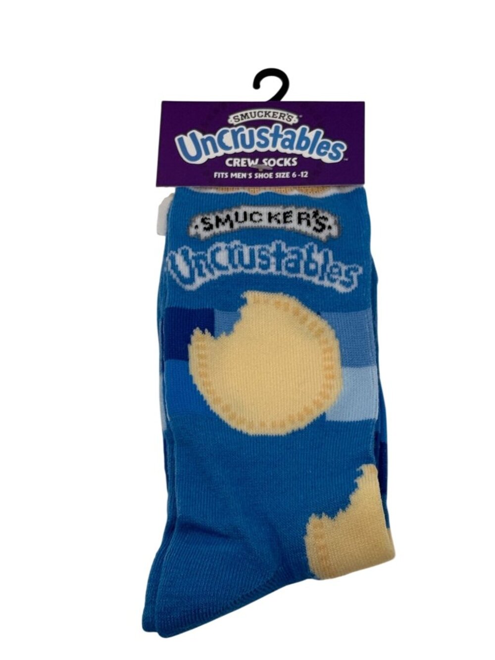 Smucker's Uncrustables Crew Socks Mens 6-12 PB&J Sandwich Graphic